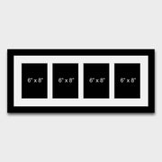 Multi Photo Picture Frame | 4 Apertures 6x8 Photos in a 22mm Black Frame - Multi Photo Frames